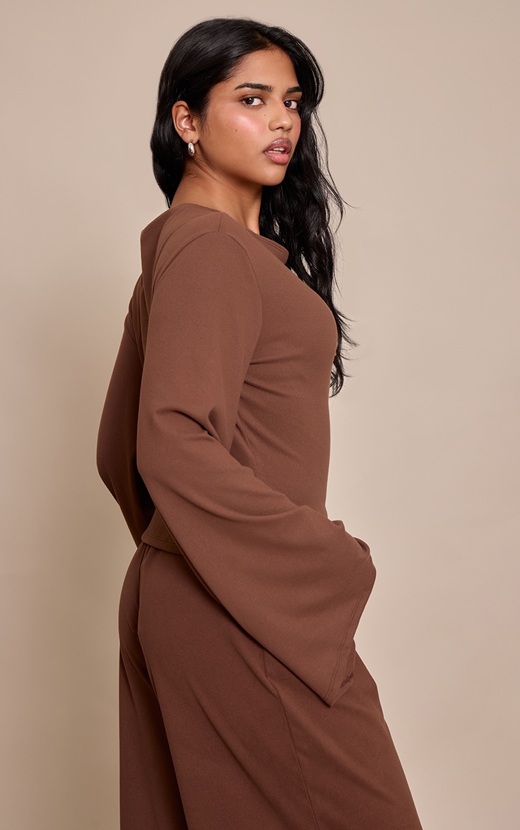 Petite Chocolate Gathered Trim Detail Top  image 2