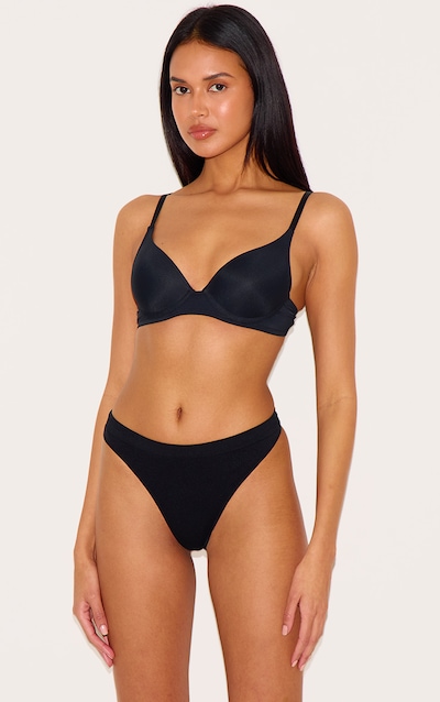 Black Scoop Cupped Underwired Bra