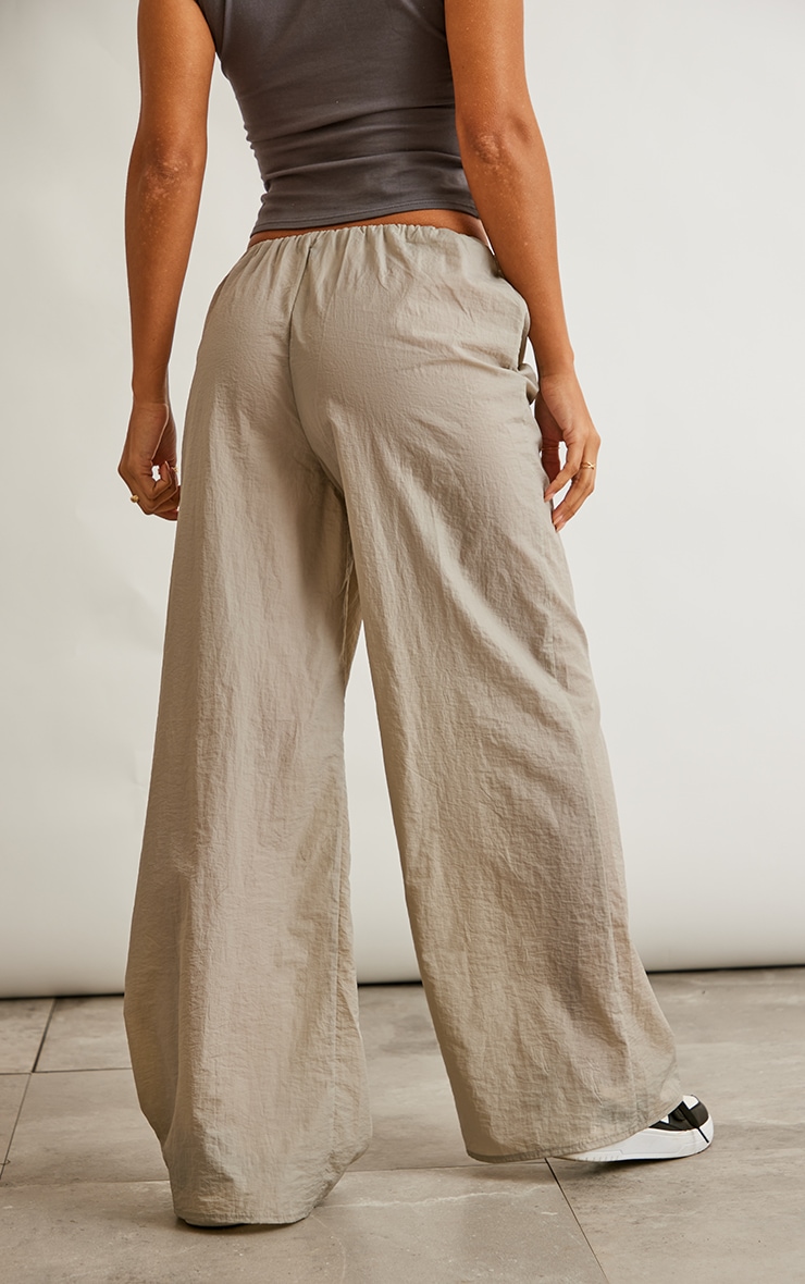  Stone Low Rise Crinkle Straight Leg Trousers image 3