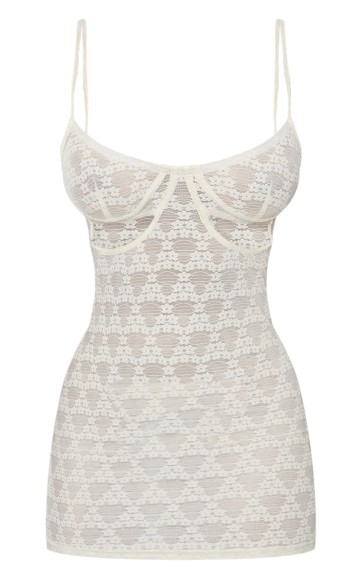 Shape Cream Textured Underbust Cut Out Mini Dress PrettyLittleThing