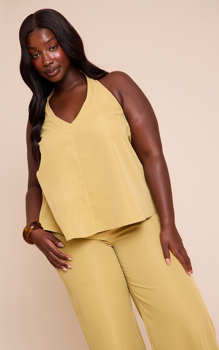 Plus Warm Sand Tailored Wide Leg Drawstring Pants image 4