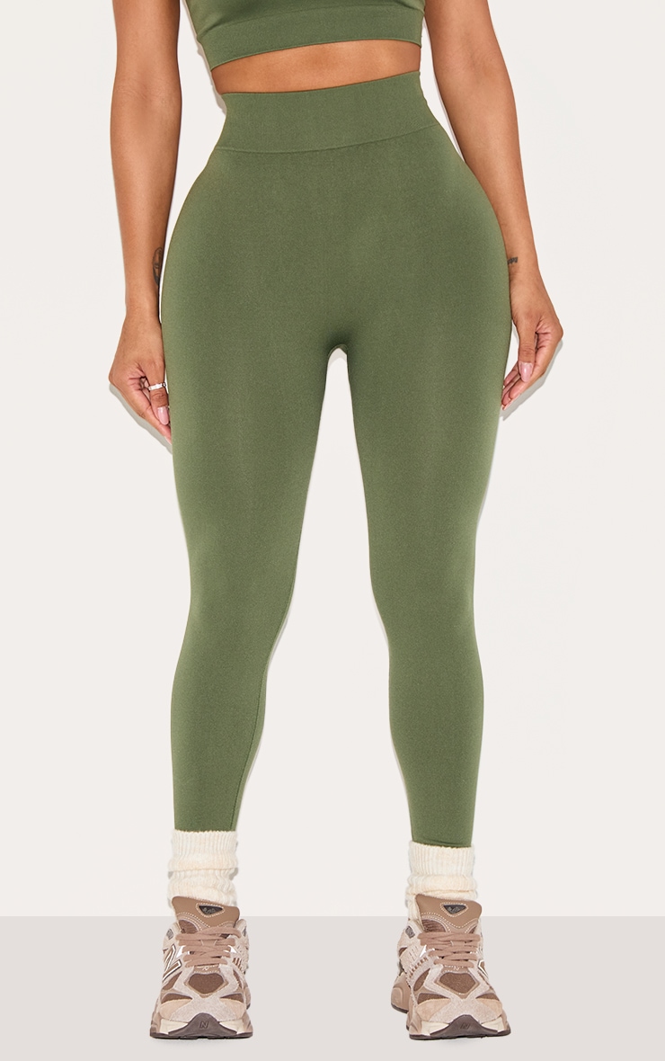 Shape Forest Green Seamless Active Ruched Bum Highwaisted Leggings image 2
