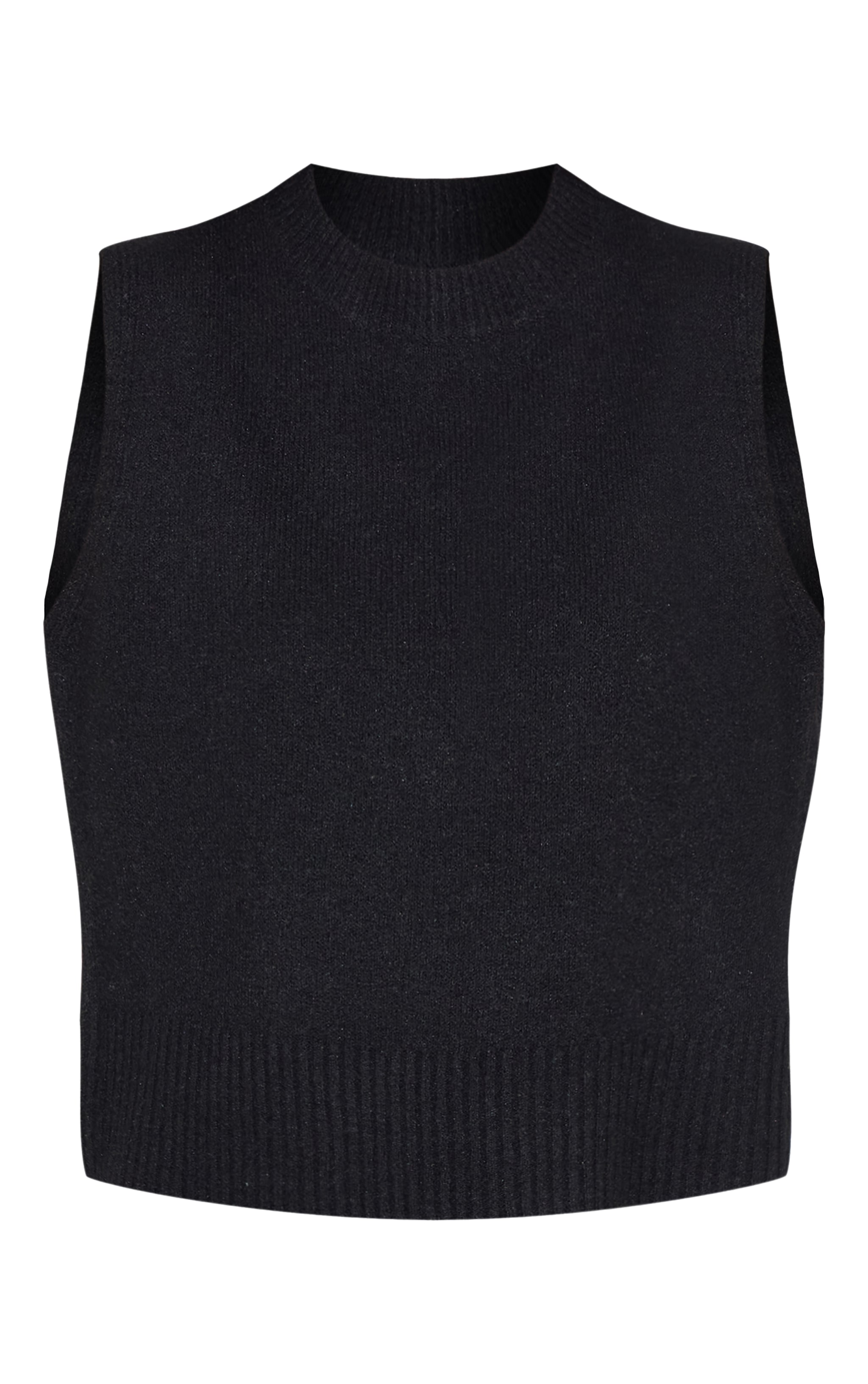 Pantalon large en maille tricot douce noir chiné image 5