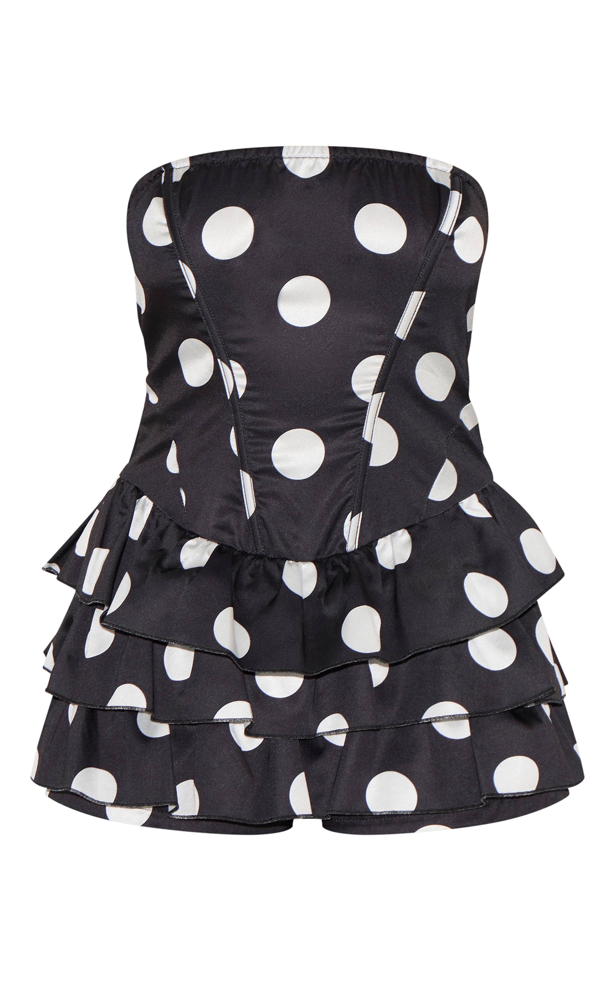 Black Polka Dot Rara Skort Woven Romper image 1