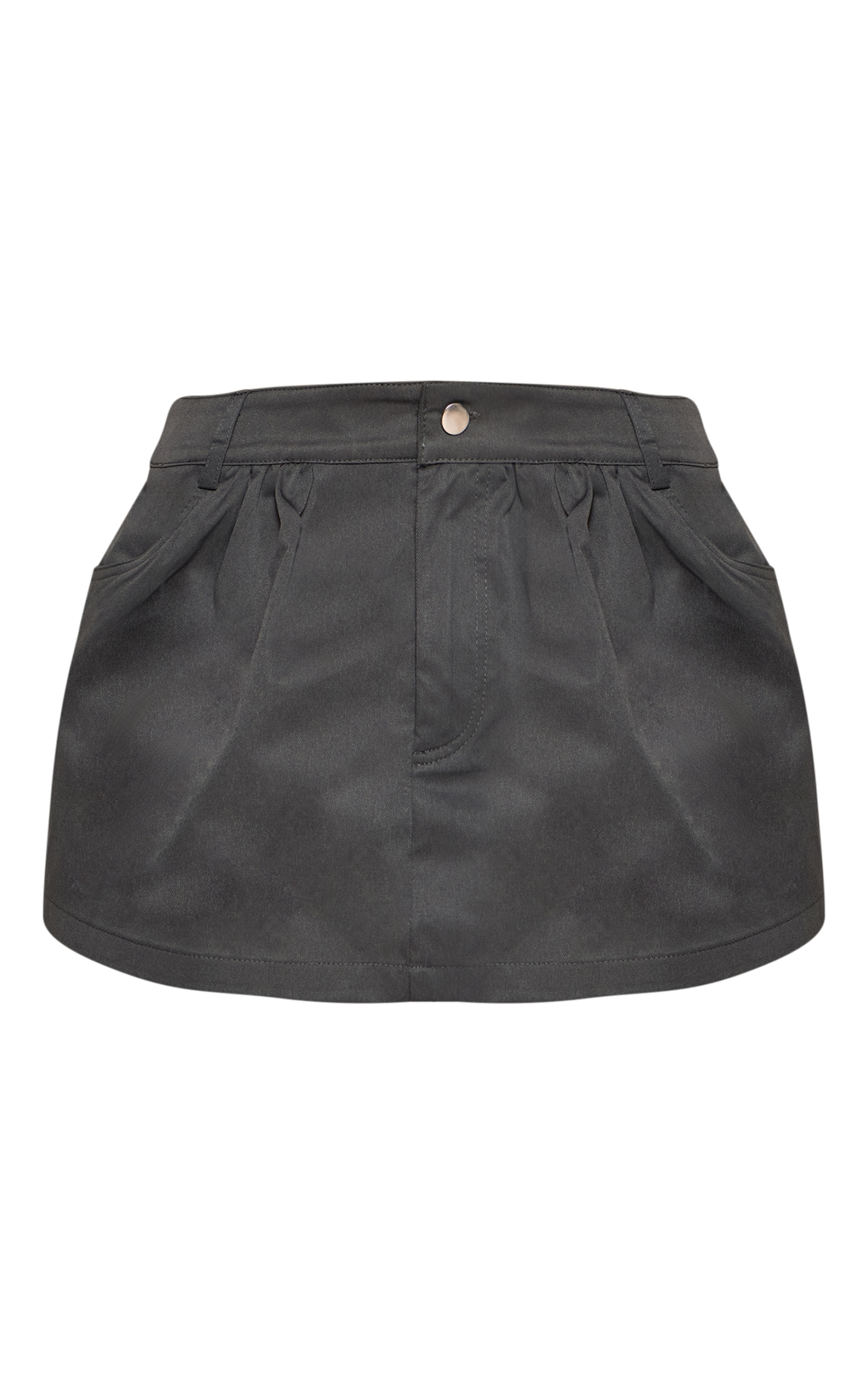 Petite Charcoal Low Rise Flowy Tailored Mini Skirt image 6