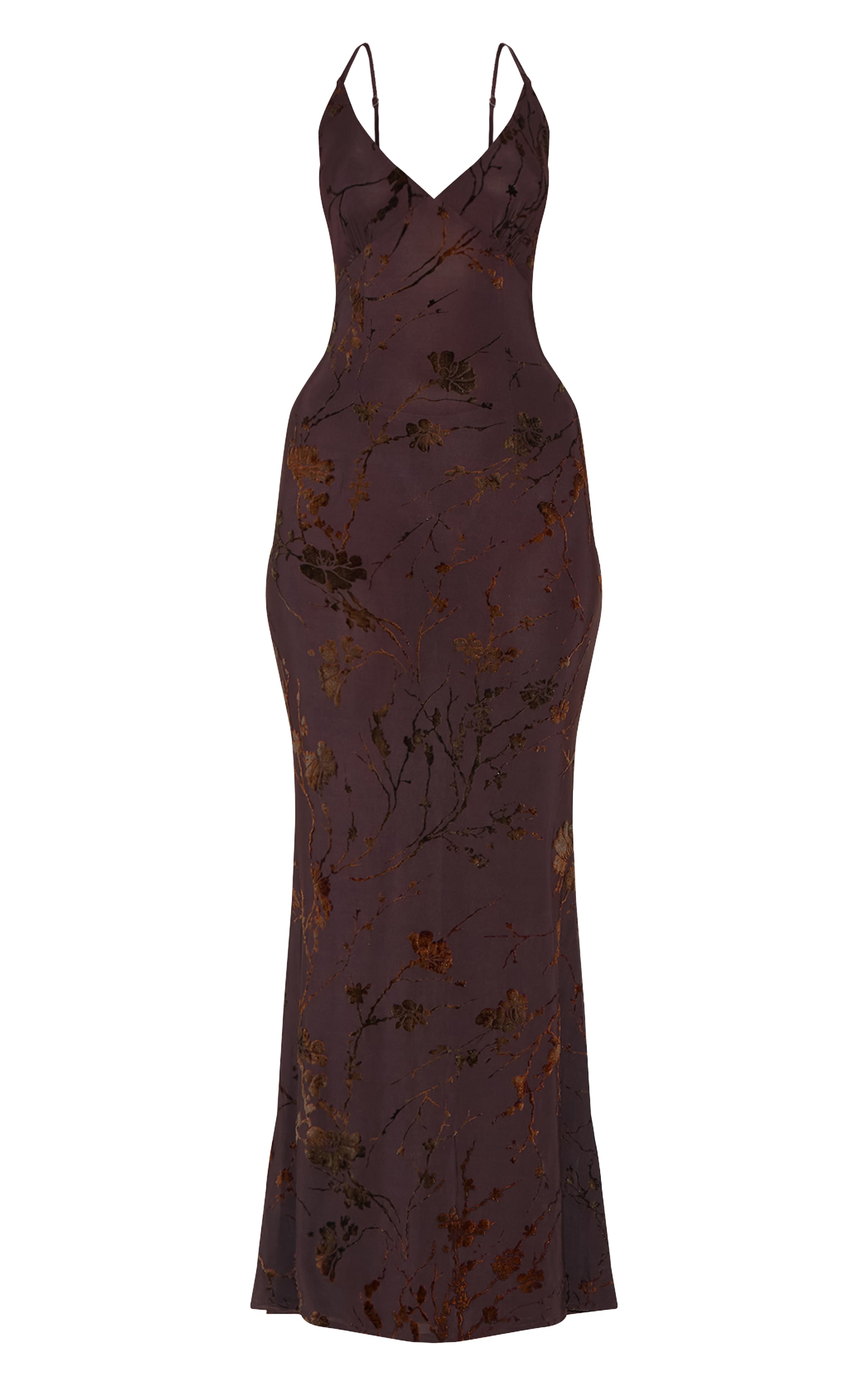 Plum Devore V-neck Maxi Dress image 5