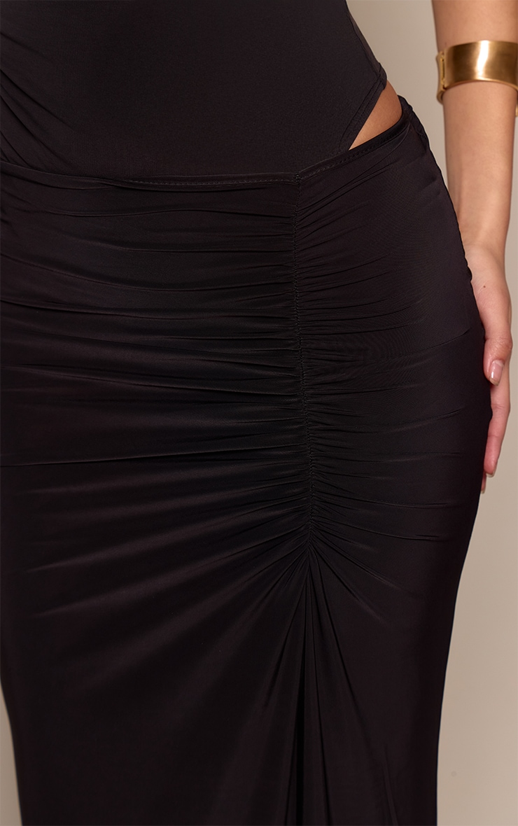 Jupe longue noire froncée image 4