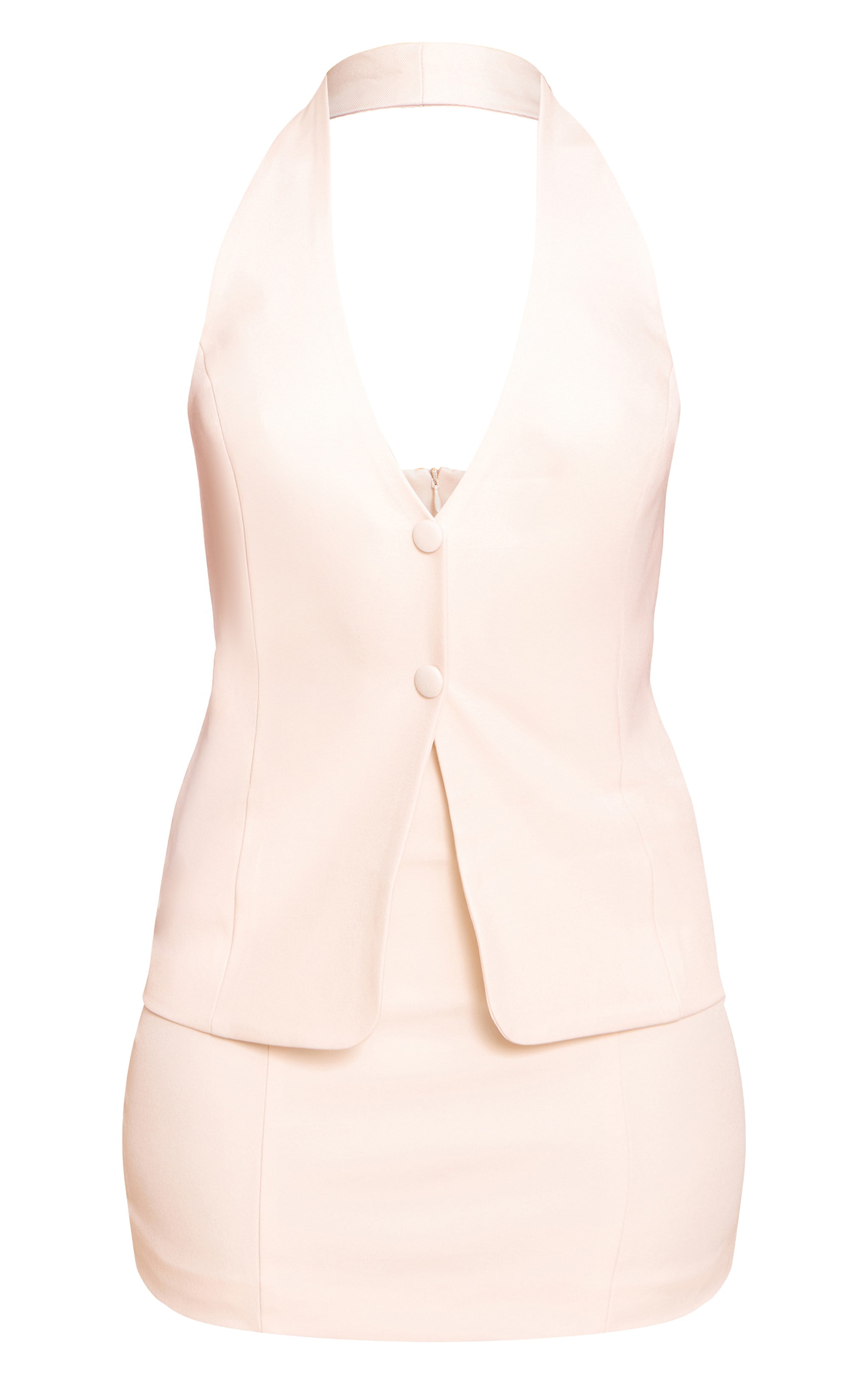 Butter Yellow Woven Waist Coat Mini Dress image 5