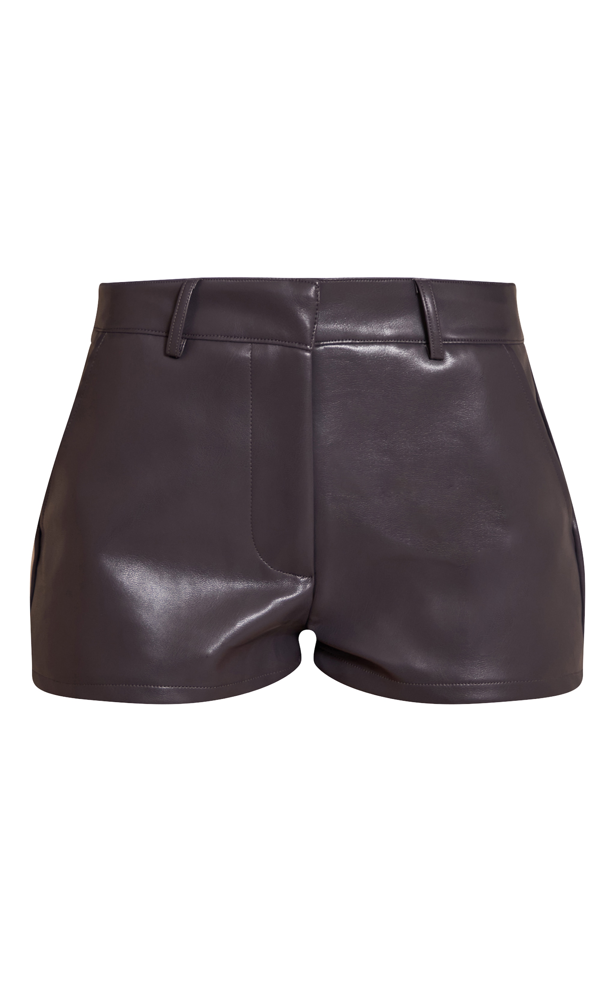 Charcoal Soft Faux Leather Tailored Short image 6