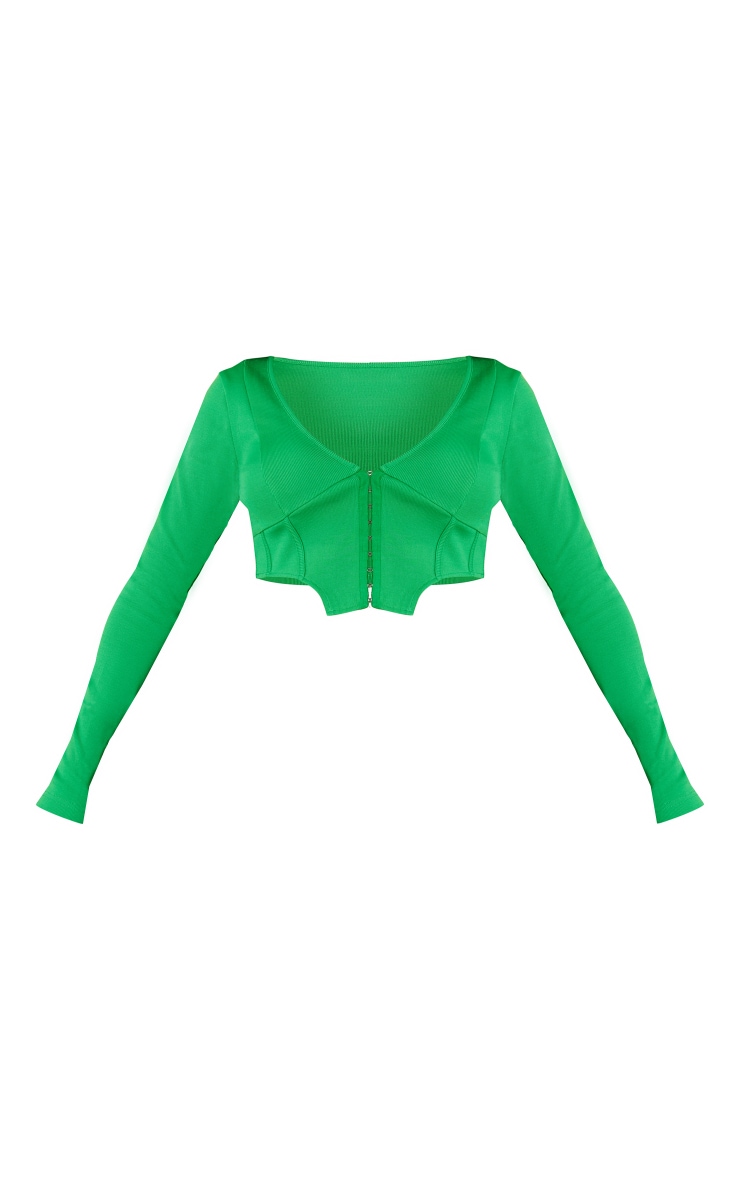 Bright Green Bandage Long Sleeve Crop Corset image 5