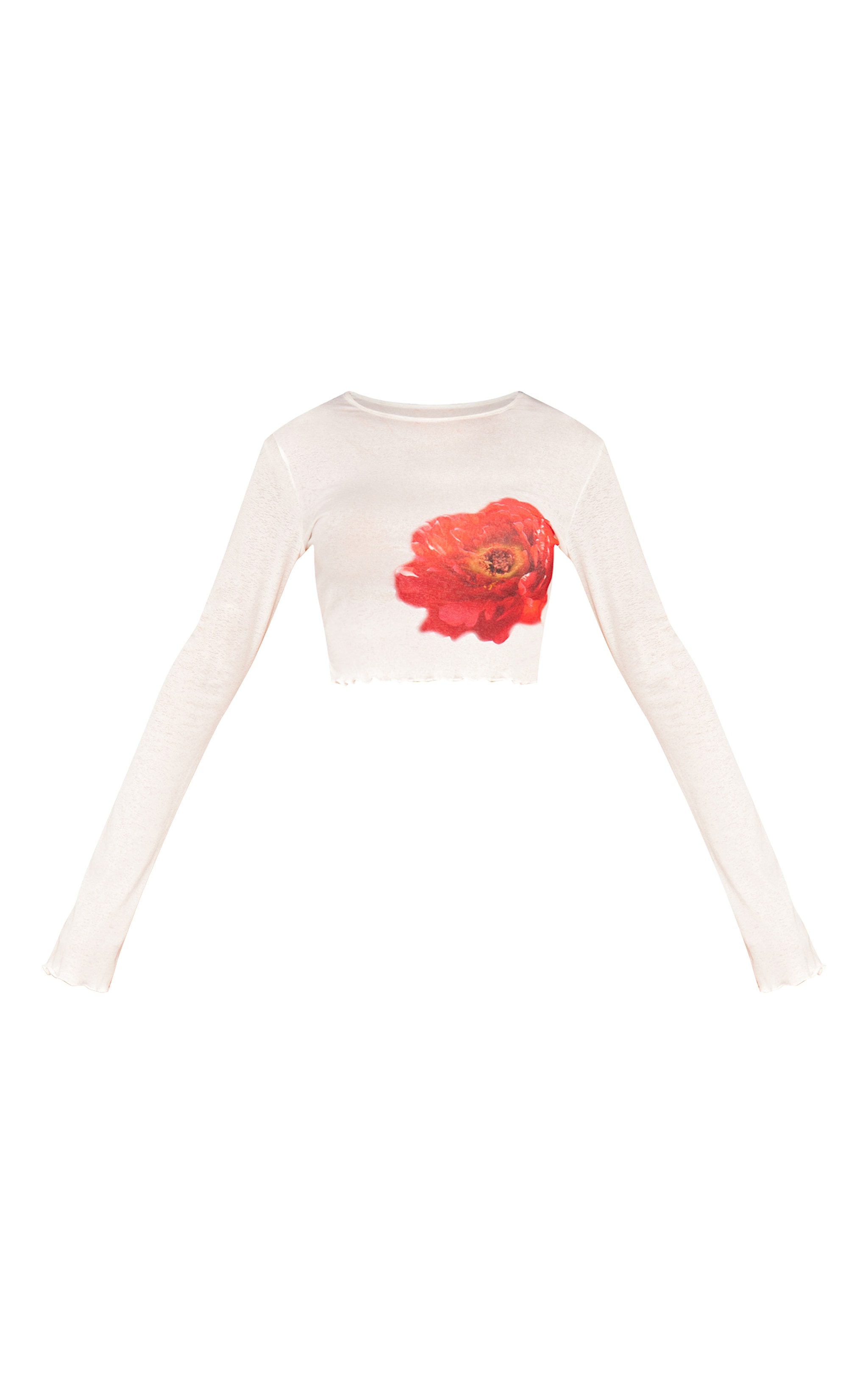 White Floral Print Long Sleeve Top | Co-ords