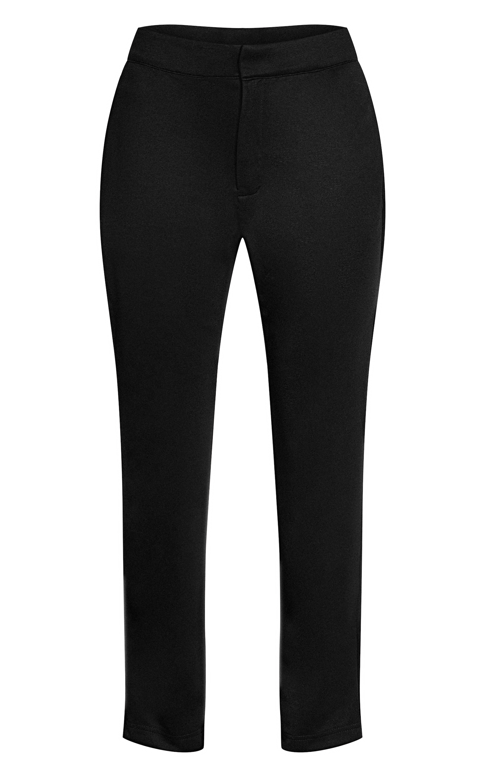 Black Tailored Mid Rise Cigarette Pants image 5