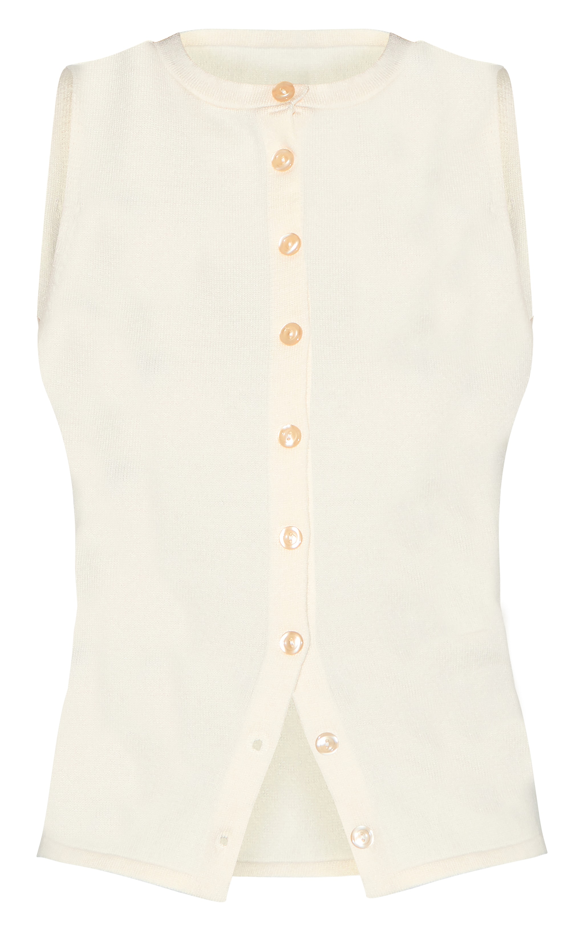 Cream Button Through Sleeveless Top image 5
