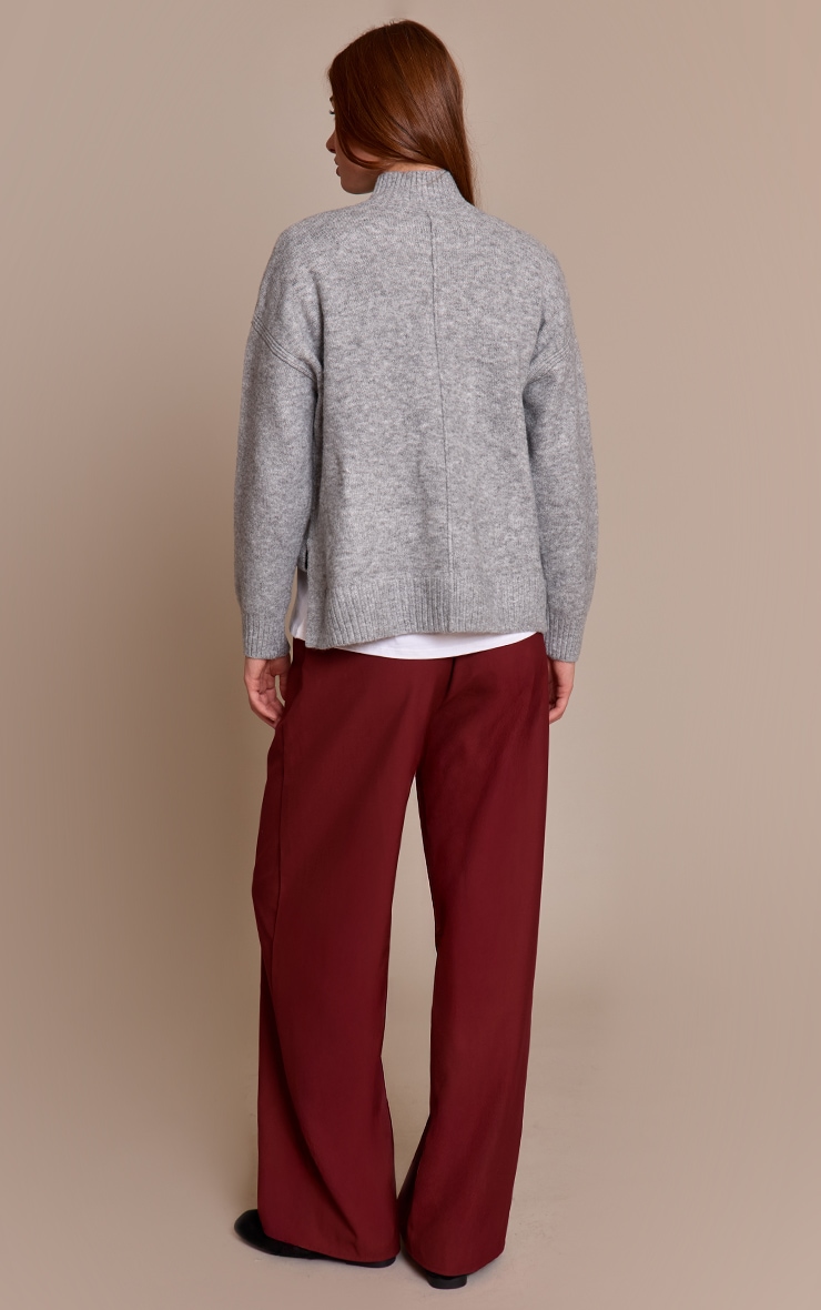 Plum Woven Drawstring Low Rise Relaxed Pants image 3