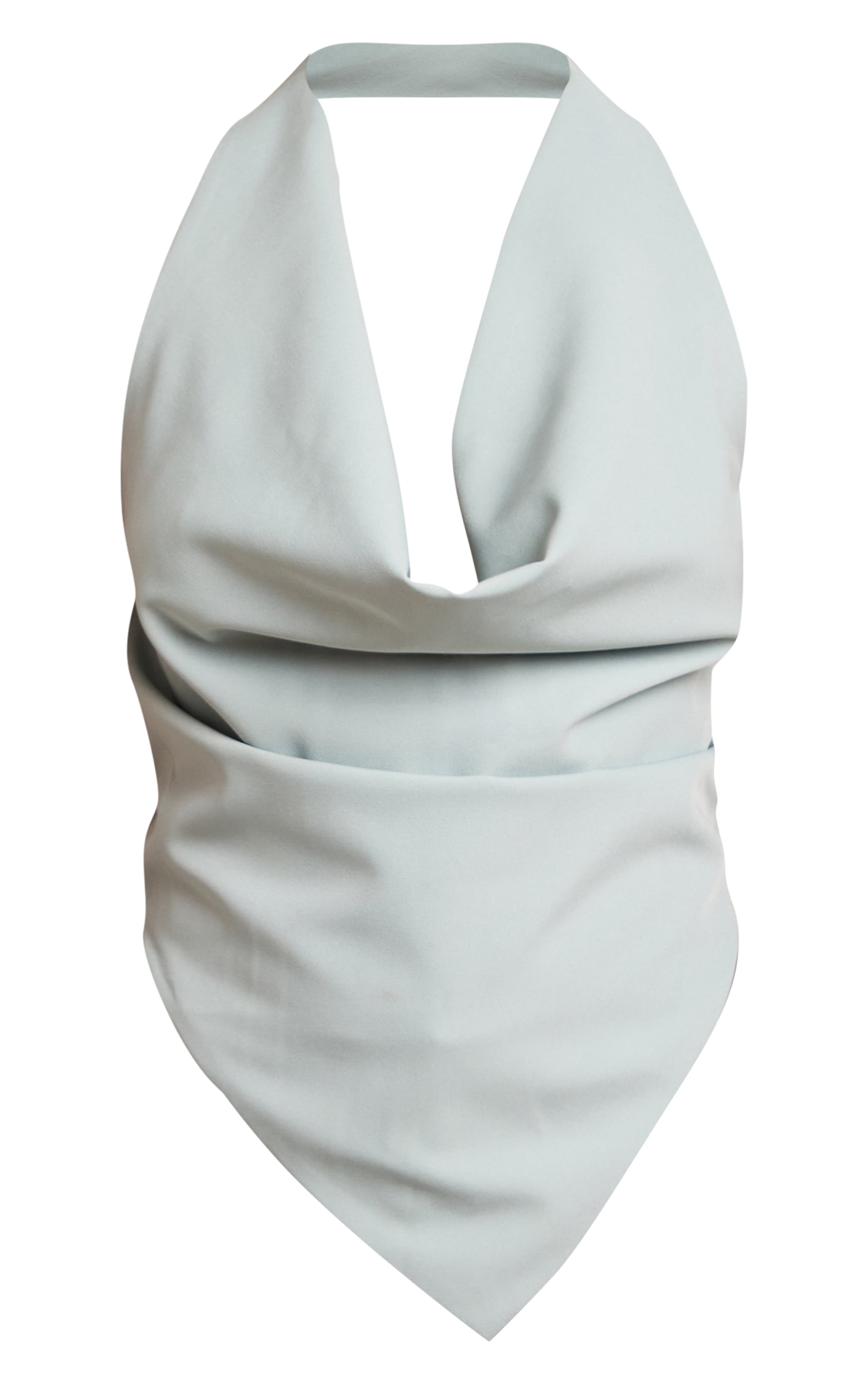 Seafoam Woven Halterneck Cowl Long Top image 5