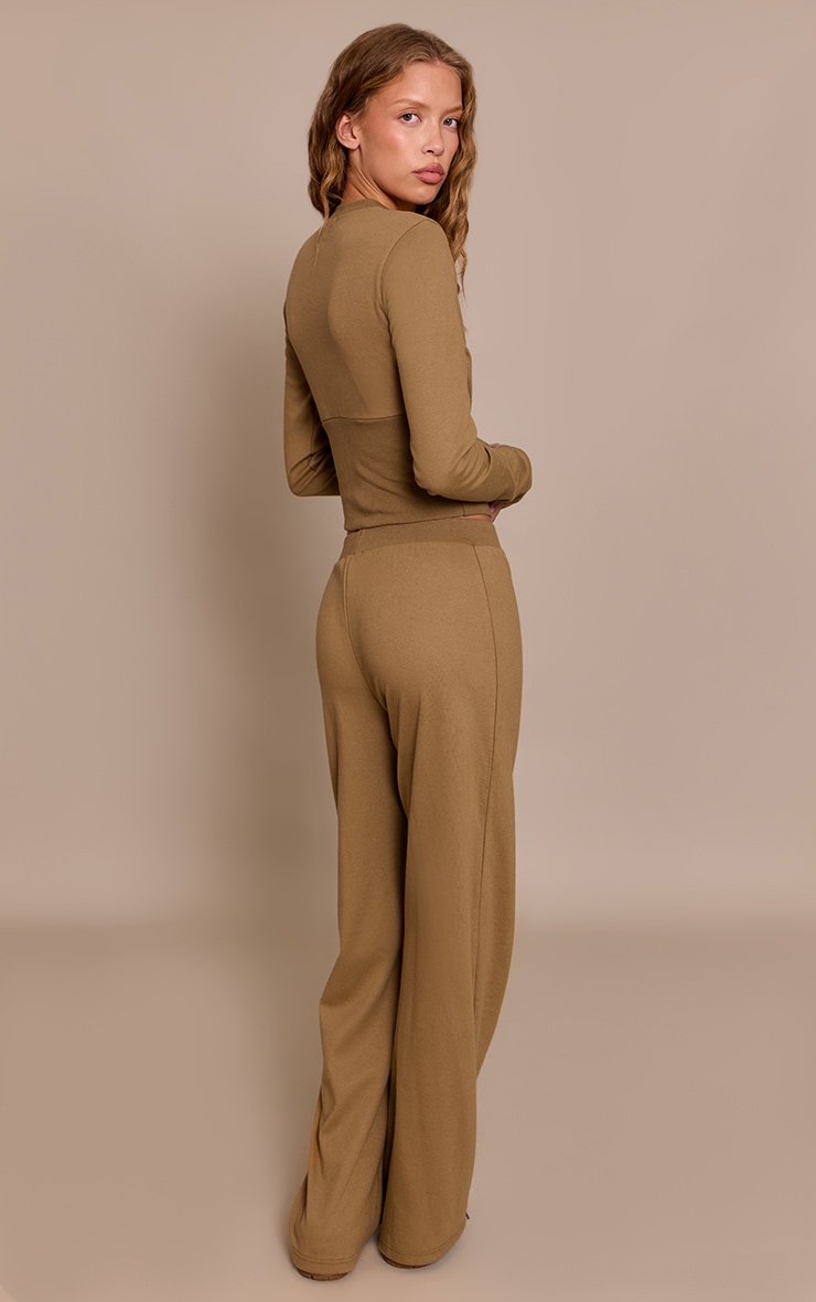 Taupe Super Soft Wide Leg Trousers image 3