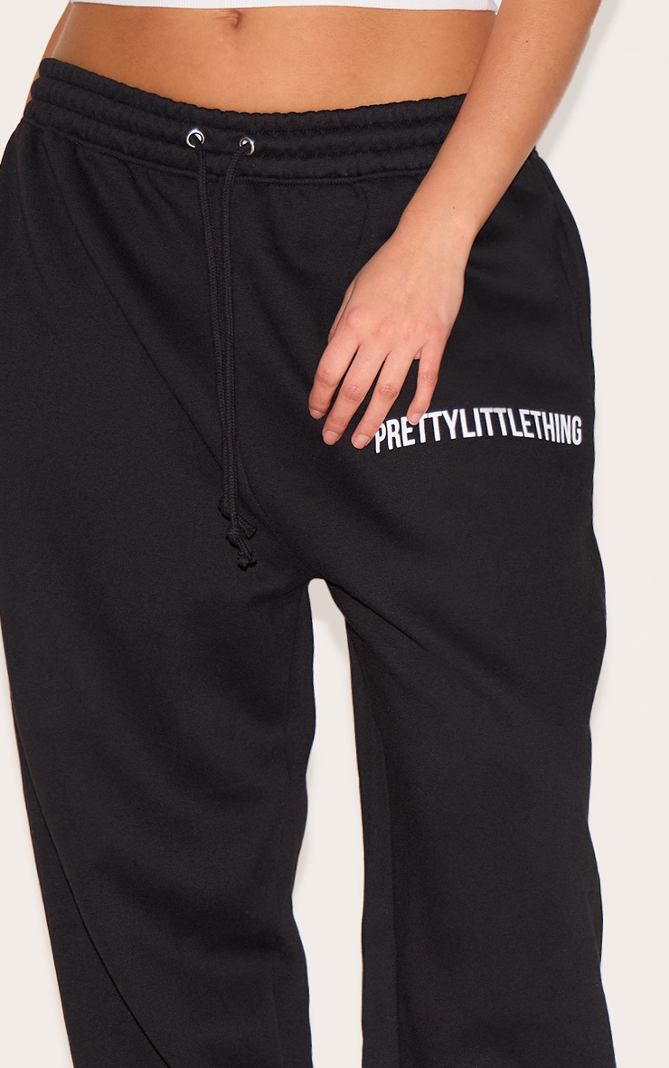 PRETTYLITTLETHING Plus Deep Black High Waisted Cuffed Joggers image 4