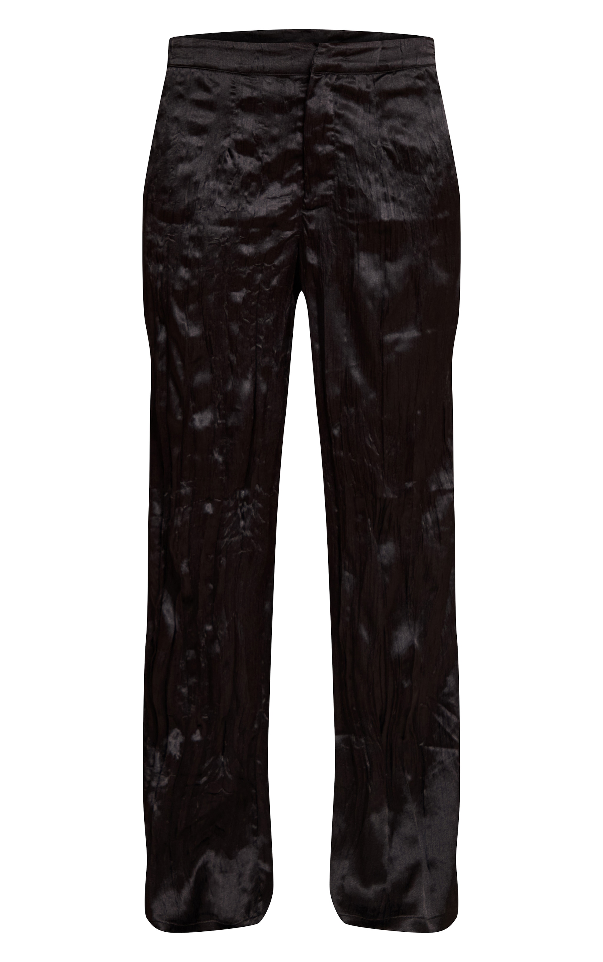 <p>Pantalon noir large en satin texturé<p/> image 5