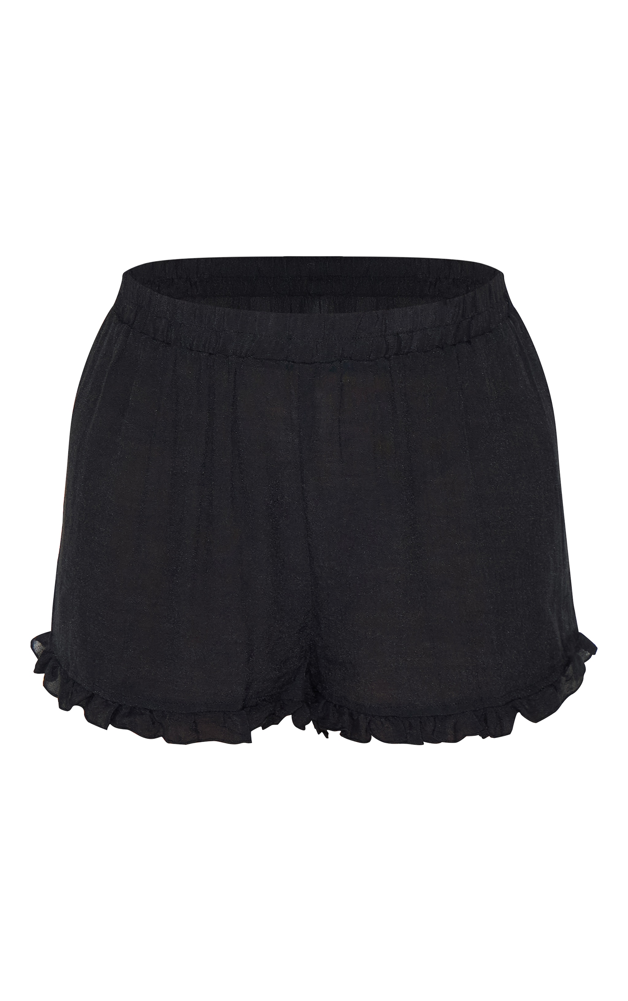 Plus Short texturé noir à bordures volantées image 6