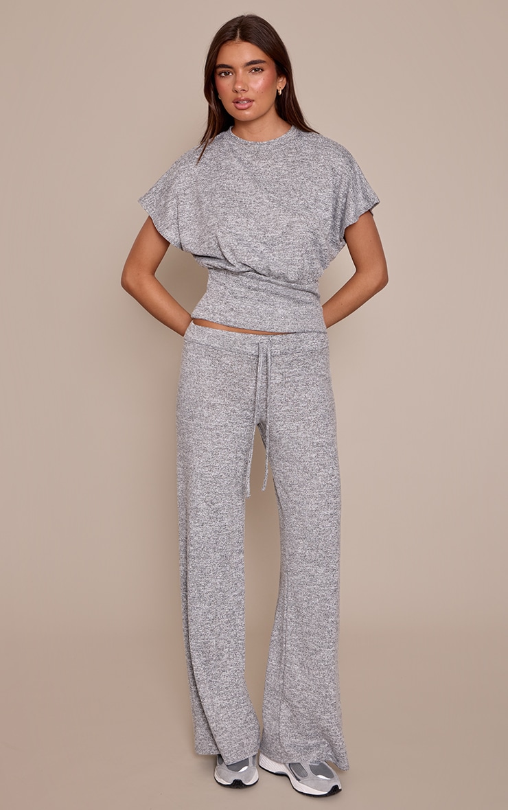 Grey Melange Cinched Waist Top image 3