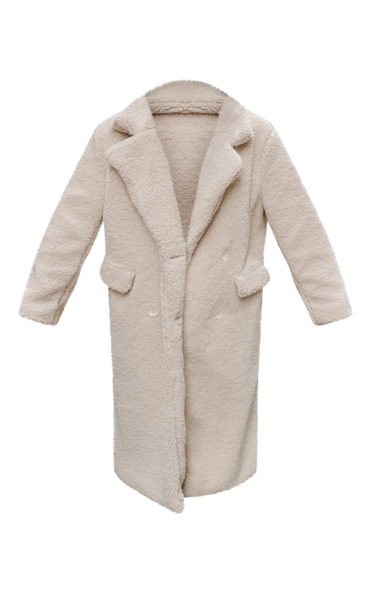 Cream Premium Longline Coat Outerwear PrettyLittleThing SA