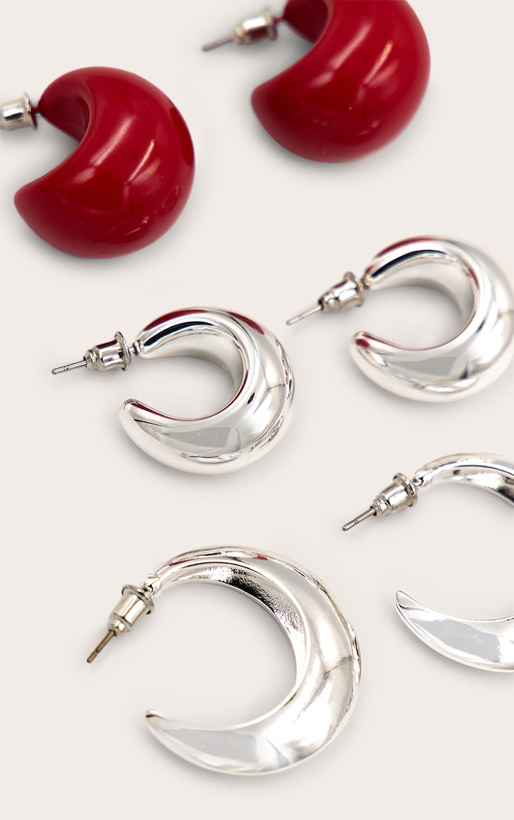Silver Statement Hoop Earring Multi-Pack image 3
