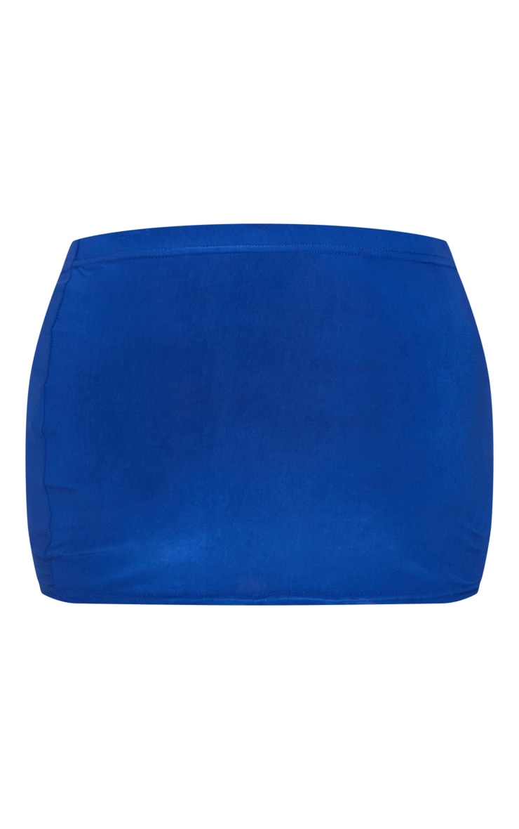 Petite Blue Slinky Low Rise Micro Mini Skirt image 6