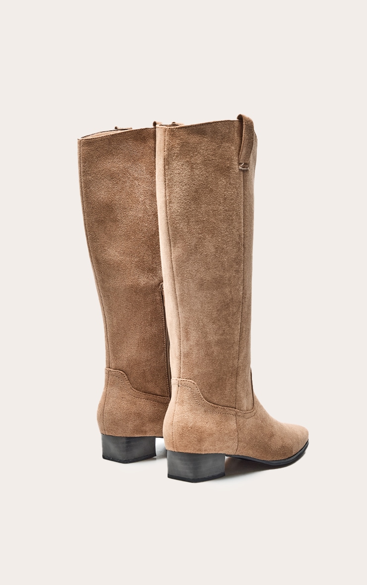 Mushroom Faux Suede Round Toe Western image 4