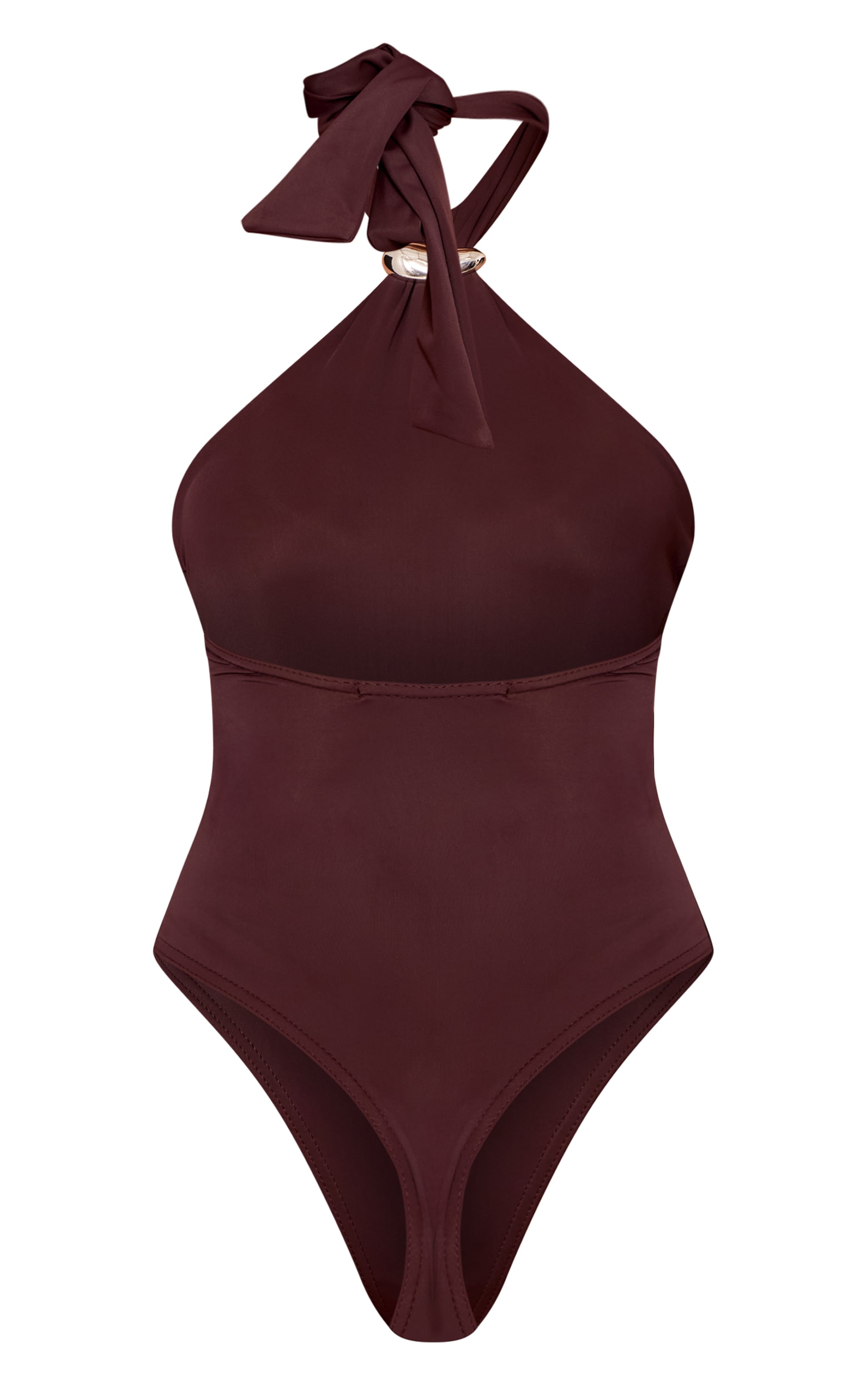 Body en Sculpt mat chocolat à dos nu et empiècement image 6