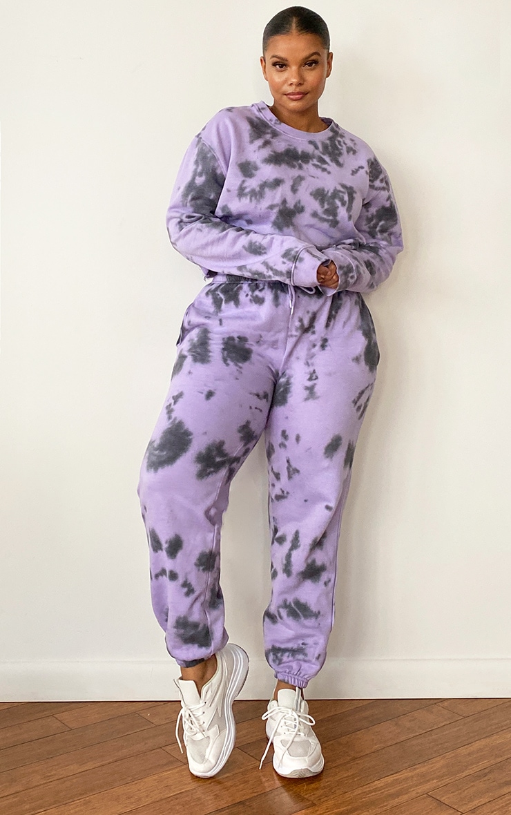 Plus Lilac Tie Dye Joggers 1