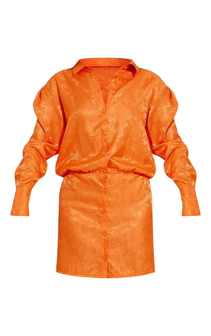 Robe chemise satinée orange imprimée image 5