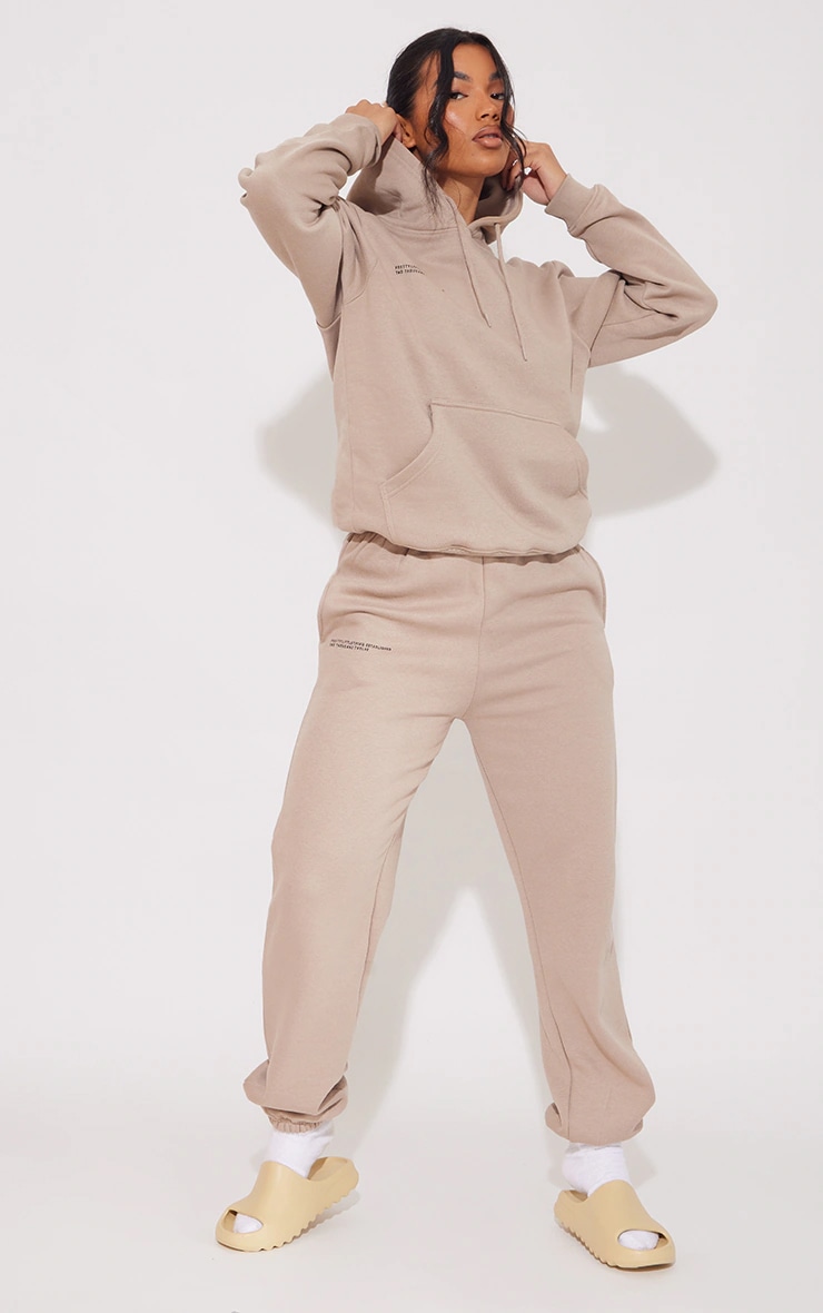 PRETTYLITTLETHING Mocha Established 2012 Oversized Hoodie image 3