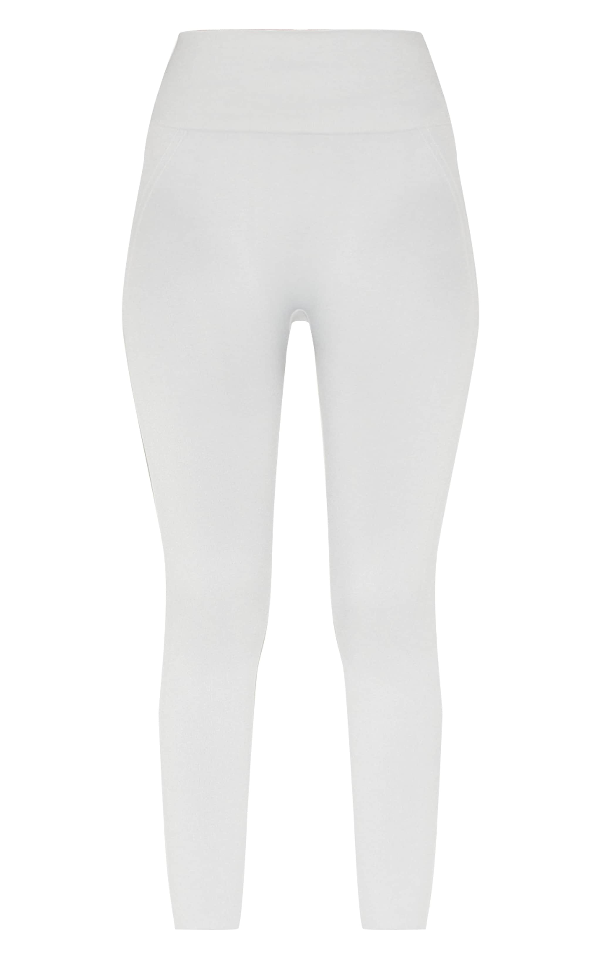 Legging gris clair à taille haute et lignes sans coutures image 5