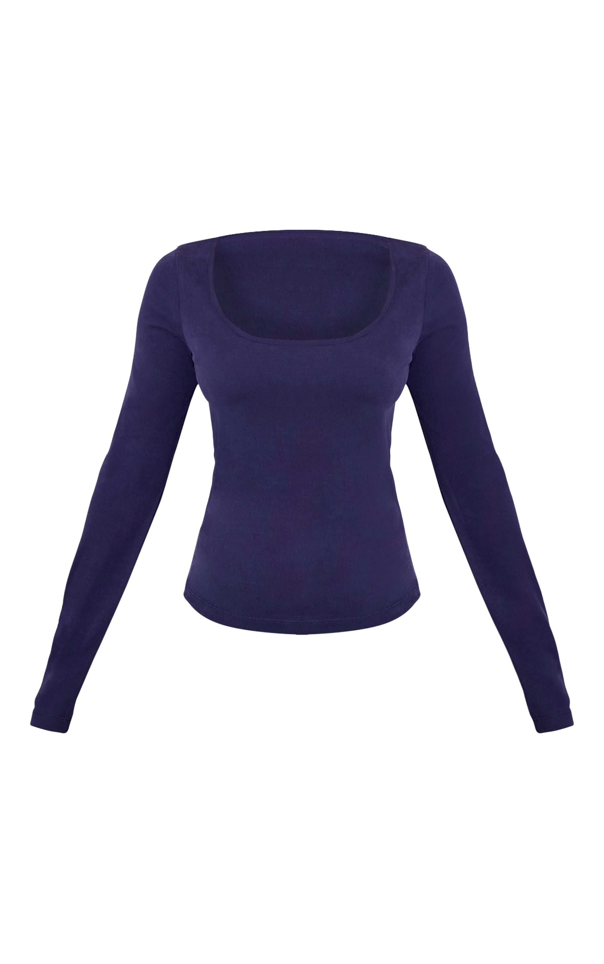 Petite Top en coton doux indigo foncé à col rond et manches longues image 5