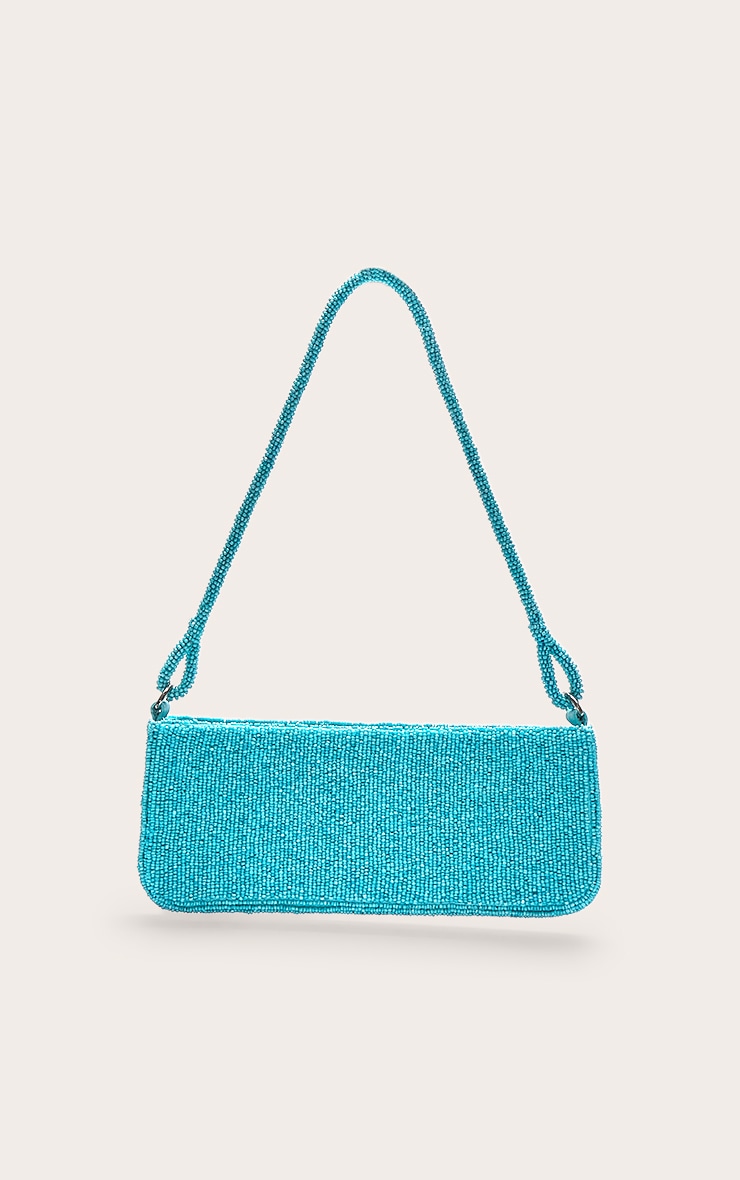 Aqua Micro Beaded Shoulder Bag image 4