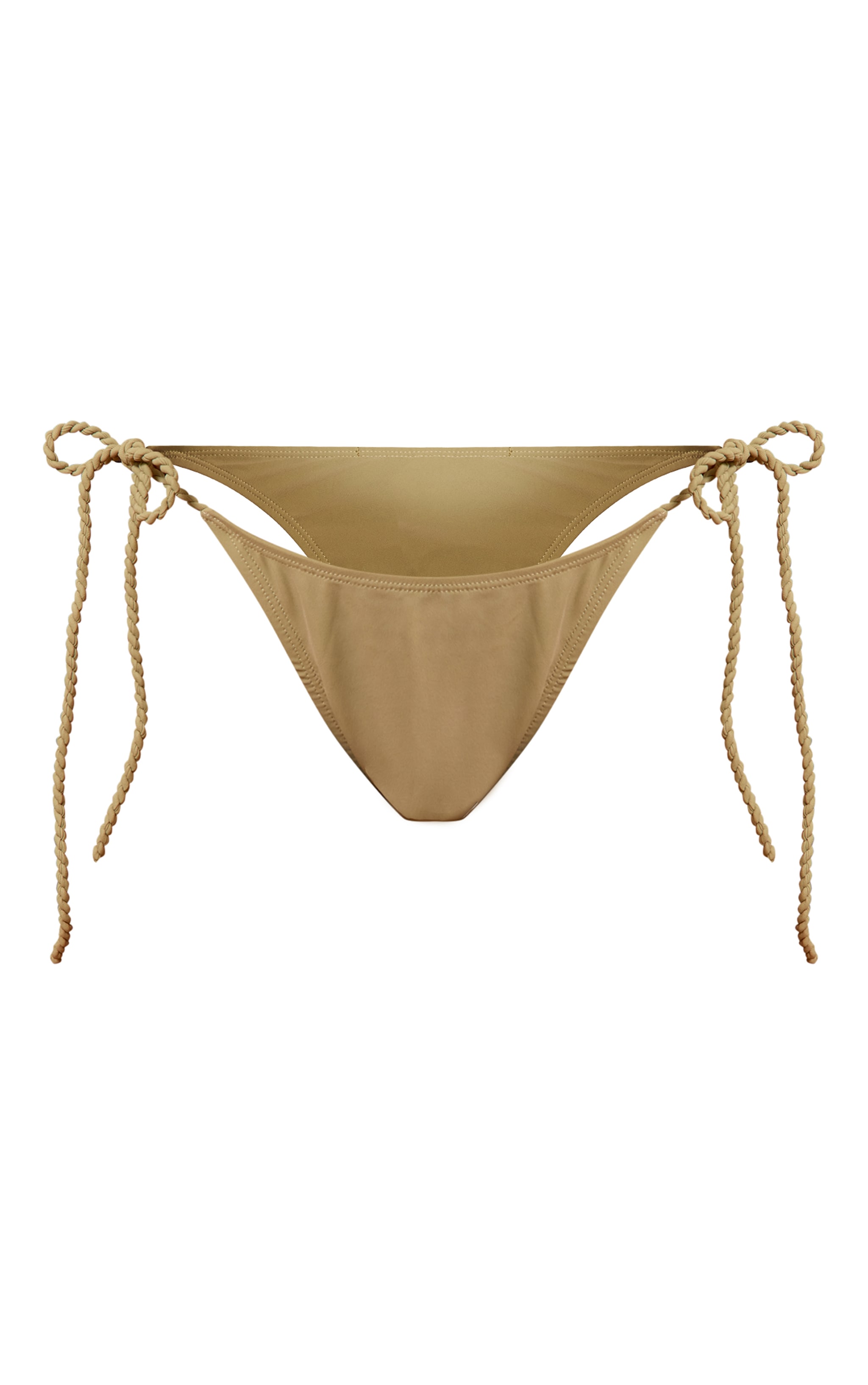 Bas de maillot de bain vert sauge à brides torsadées nouées sur les côtés image 5