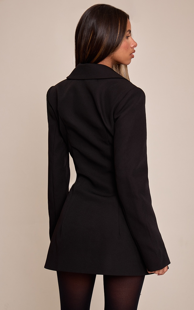 Petite Black Button Up Blazer Dress image 2