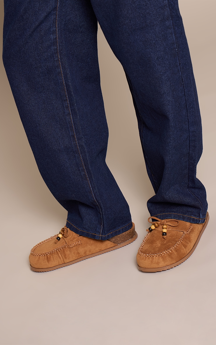 Tan Suede Tassel Detail Footbed Mule image 1