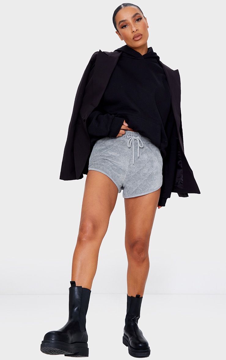 Ash Grey Quilted Casual Sweat Short