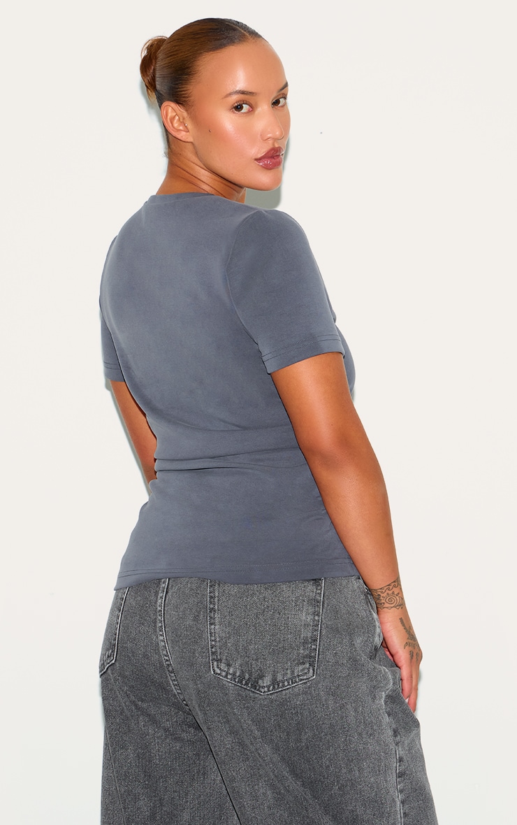 Plus Grey Modal Ruched Side Top image 2