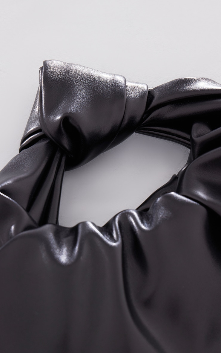 Sac à main noir à anse à noeud image 3