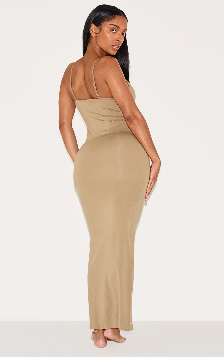 Shape Dark Olive Stretch Seamless Strappy Maxi Dress image 2