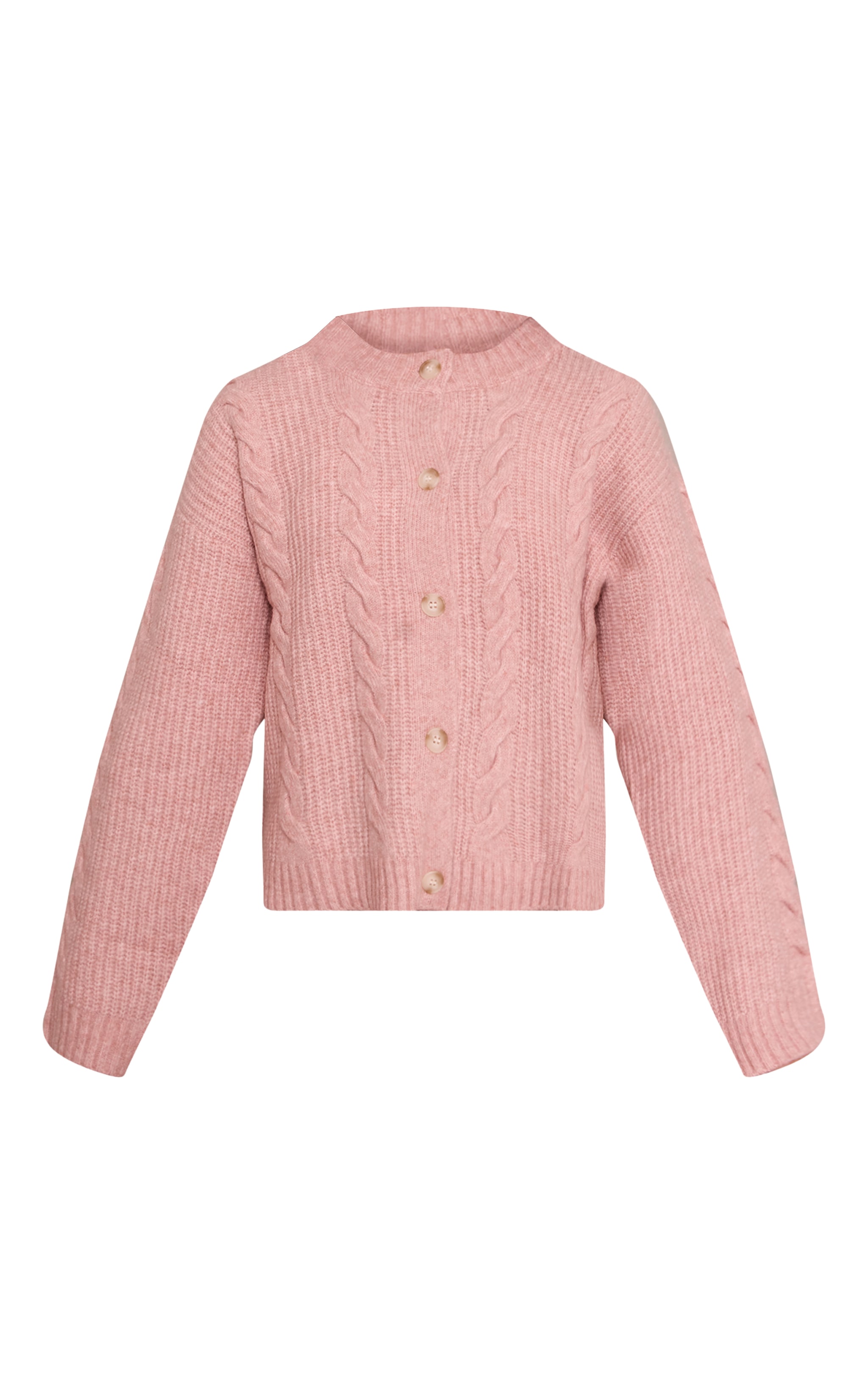 Pink Cable Knit Button Through Cardigan image 5