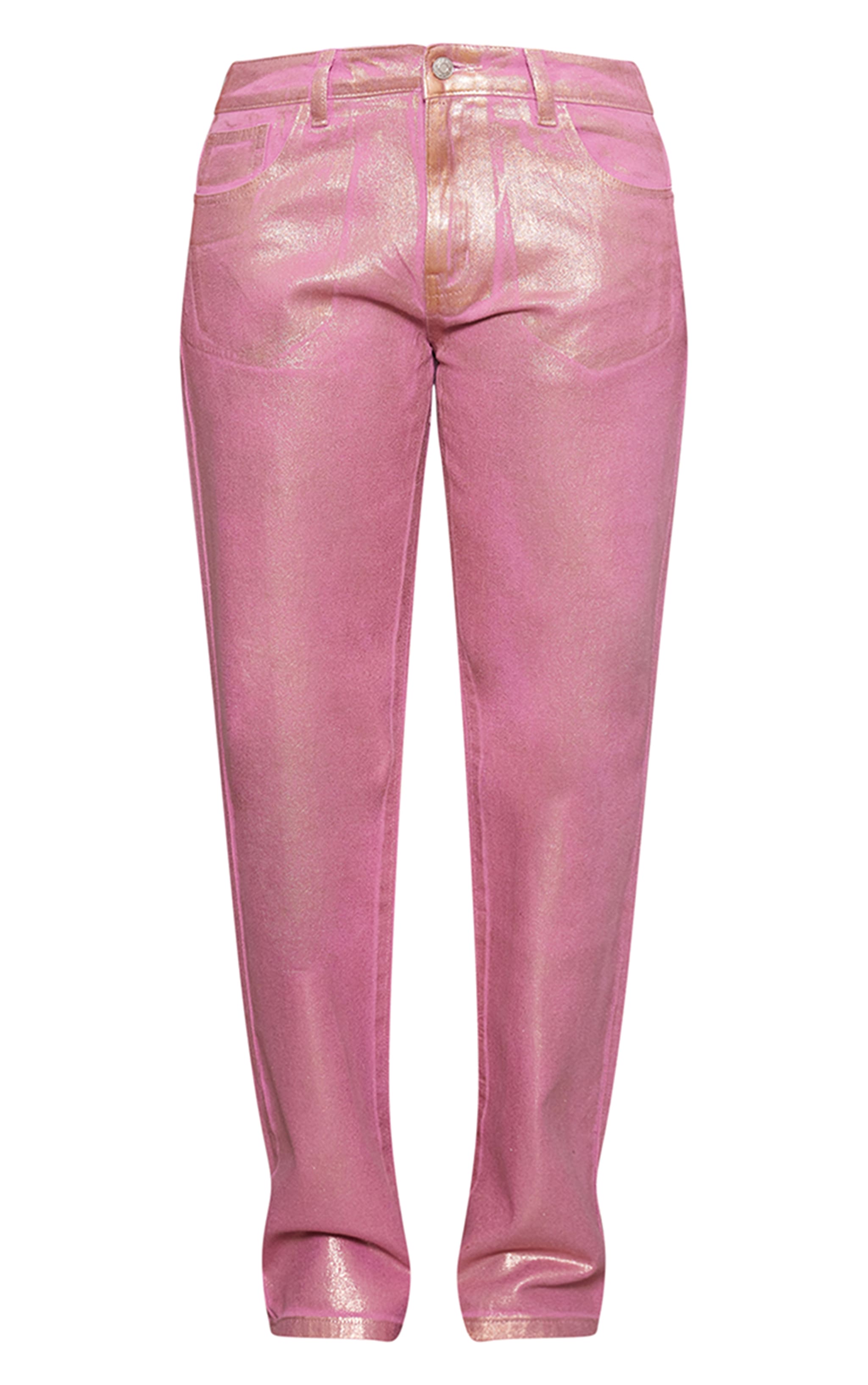 Petite Pink Metallic Denim Jeans image 5