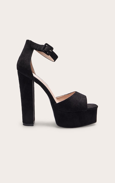 Sandales noires à haute plateforme