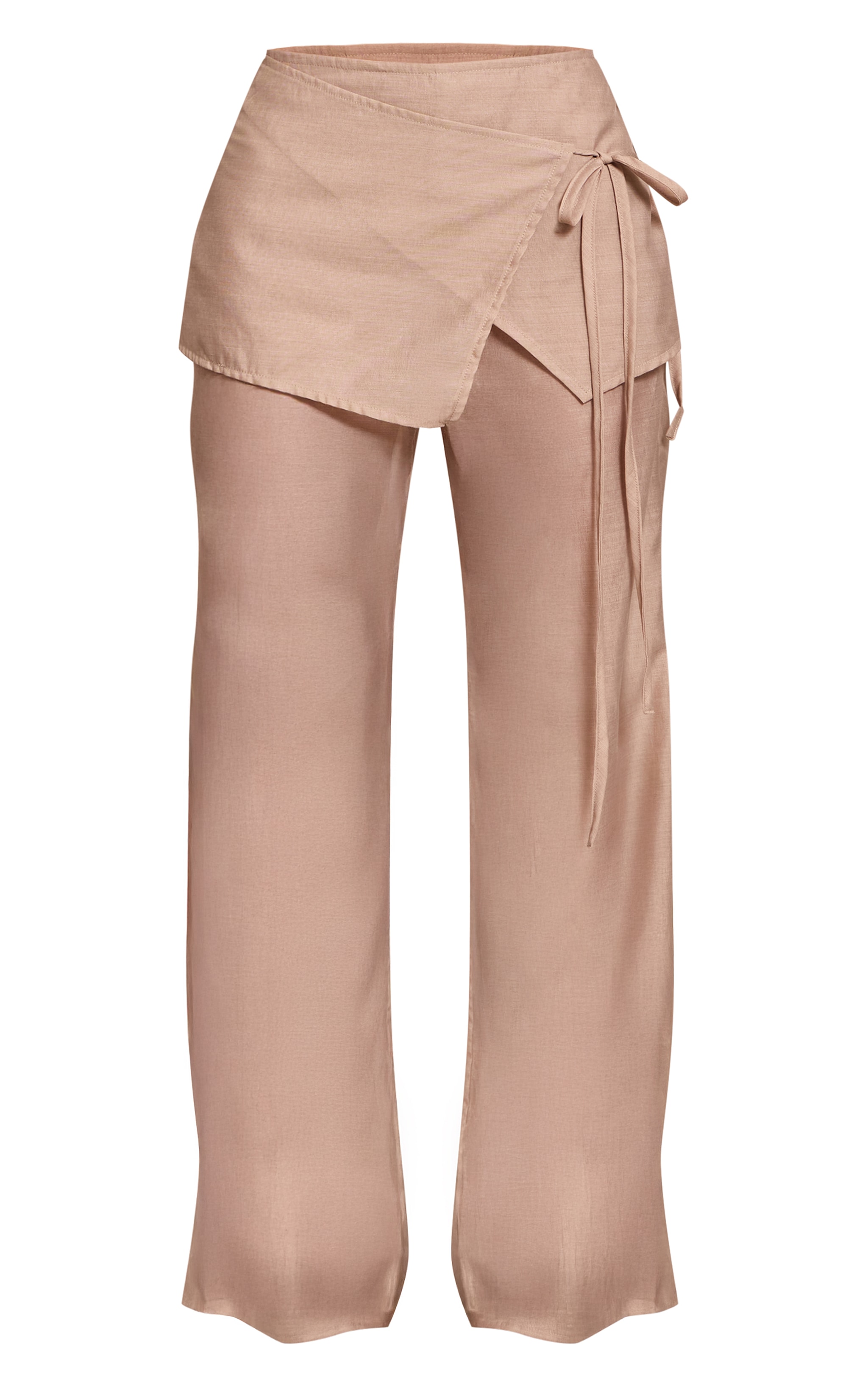 Stone Sheer Organza Tie Detail Straight Leg Pants image 5