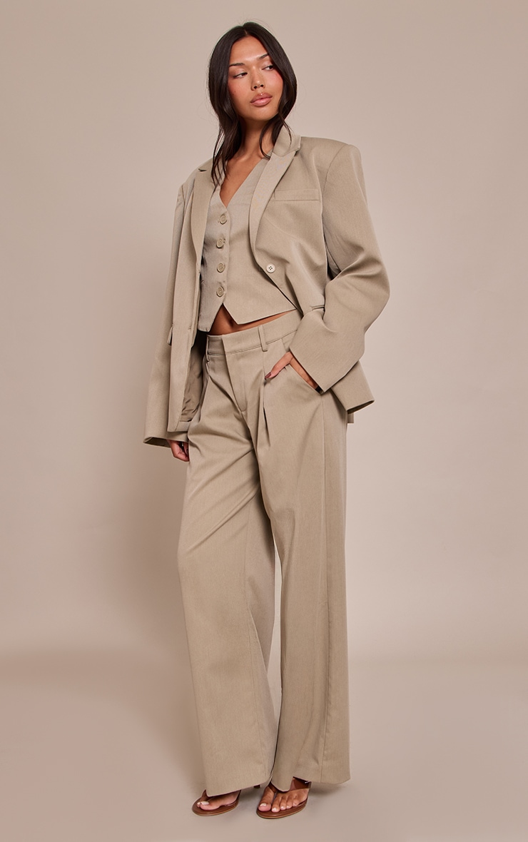 Grey Tailored Woven pleated Wide Leg Pant image 1