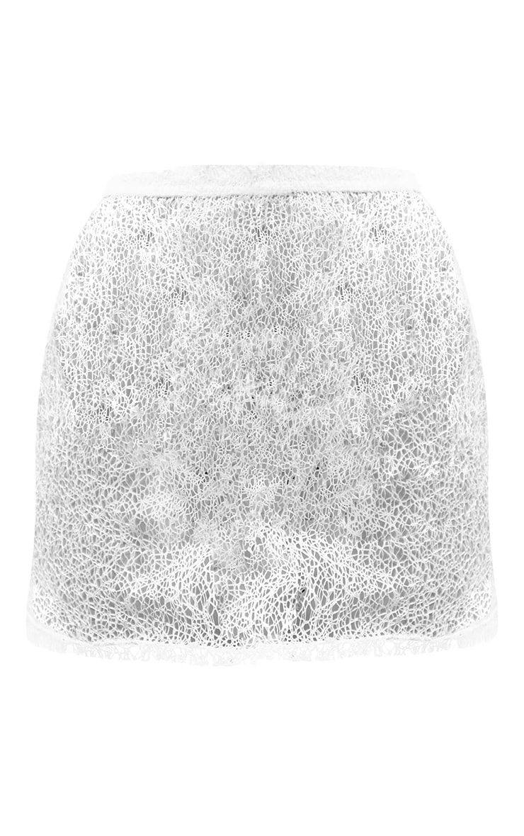 White Net Beach Mini Skirt image 1