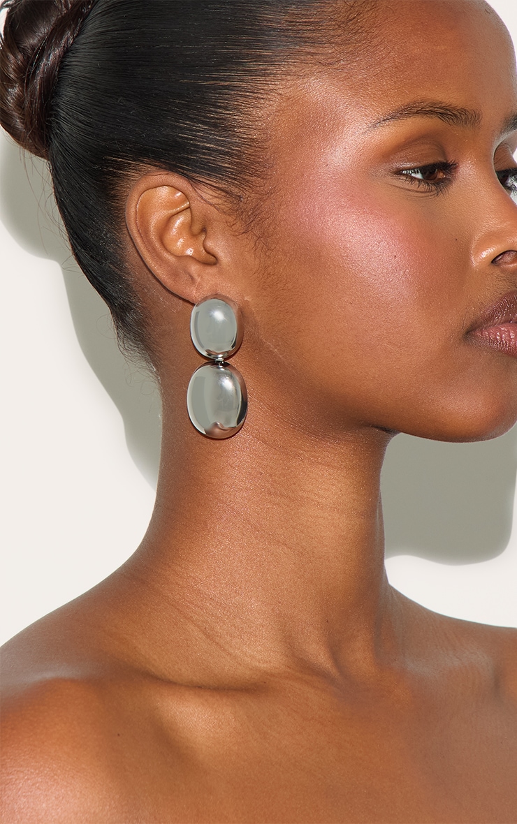 Boucles d'oreilles XXL style pierres argentées image 1