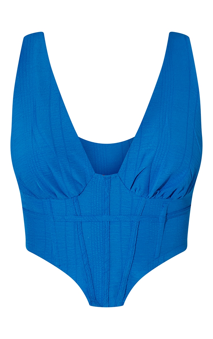 Cobalt Textured Dip Hem Corset image 5